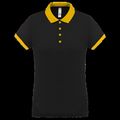 Polo piqué mujer Black / Yellow L