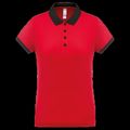 Polo piqué mujer Red / Black Xl