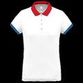 Polo piqué mujer White / Red / Sporty Royal Blue Xxl