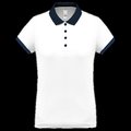 Polo piqué mujer White / Sporty Navy M