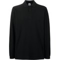 Polo punto piqué manga larga Black XXL