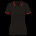 Polo a rayas mujer manga corta Black / Red XS