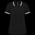 Polo a rayas mujer manga corta Black / White XS