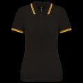 Polo a rayas mujer manga corta Black / Yellow M