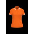 Polo a rayas mujer manga corta Orange / White L