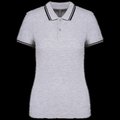 Polo a rayas mujer manga corta Oxford Grey / Black XS