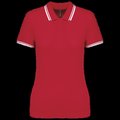 Polo a rayas mujer manga corta Red / White S