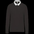 Polo Rugby 100% Algodón Peinado Black / White 5Xl