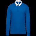 Polo Rugby 100% Algodón Peinado Light Royal Blue / White M