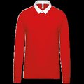 Polo Rugby 100% Algodón Peinado Red / White Xxl
