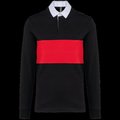 Polo rugby manga larga algodón Black / Sporty Red L