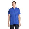 Polo unisex de algodón peinado Azul Royal S