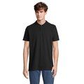 Polo unisex de algodón peinado Negro/ Negro Opaco L