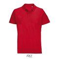 Polo unisex de algodón peinado Rojo S