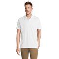 Polo unisex deportivo de poliéster reciclado Blanco L