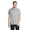 Polo unisex deportivo de poliéster reciclado Gris Puro S