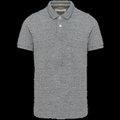 Polo vintage algodón manga corta hombre Slub Grey Heather 3XL