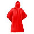 Poncho impermeable con capucha y cierre lateral Rojo Talla Única Adulto