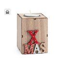 Portavelas Xmas de madera