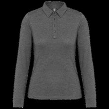Polo jersey manga larga mujer Grey Heather Xs