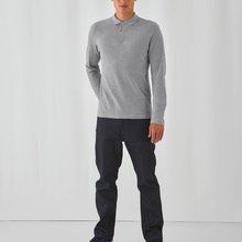 Polo manga larga hombre algodón Heather Grey Xs