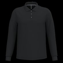 Polo manga larga hombre algodón piqué Black S