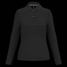 Polo manga larga mujer algodón lavable Black S