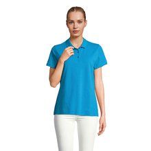 Polo mujer algodón manga corta Aqua L