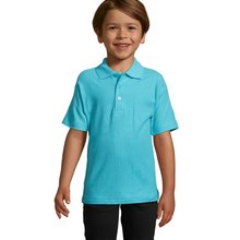 Polo Niño Piqué Peinado 170g Azul Atolón 10 Años
