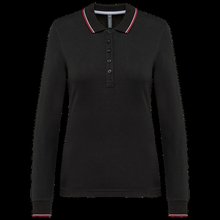 Polo piqué manga larga mujer Black / Red / White Xs