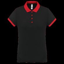 Polo piqué mujer Black / Red Xs