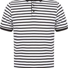 Polo a rayas 100% algodón White / Navy Xs