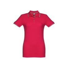 Polo slim fit para mujer Rojo L