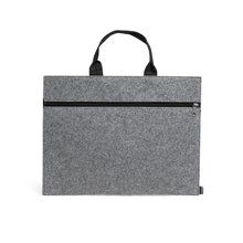 Portadocumentos de fieltro con cremallera Gris