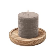 Portavelas Redondo Madera con Vela Aromática Gris