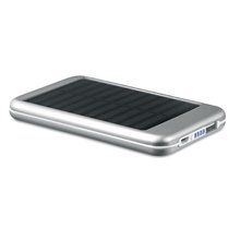 Powerbank de aluminio con panel solar 4000 mAh Plata Mate