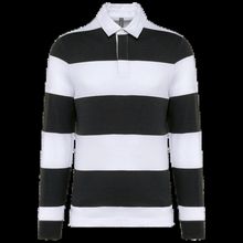 Polo a rayas unisex Manga Larga Black / White Stripes Xs