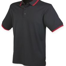 Polo clásico de poliéster Black / Red S