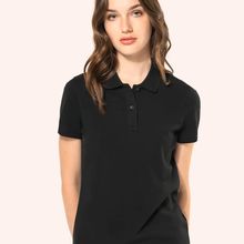 Polo de algodón de manga corta de chica Black Xs