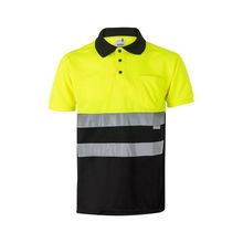 Polo con bandas reflectantes Negro/Amarillo 4Xl