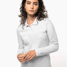 Polo manga larga mujer algodón lavable Ash Heather S