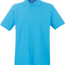 Polo Premium 100% algodón piqué Azur Blue S