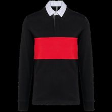 Polo rugby manga larga algodón Black / Sporty Red Xs