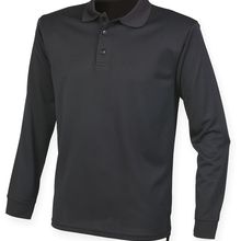 Polo clásico de manga larga unisex Black S