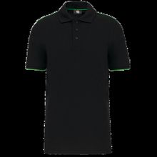 Polo contrastado hombre Black / Kelly Green S