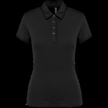 Polo básico de manga corta para mujer Black Xs