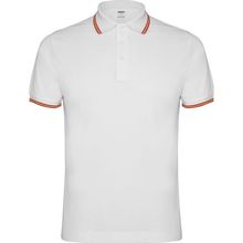 Polo de manga corta Adorno de bandera Blanco S