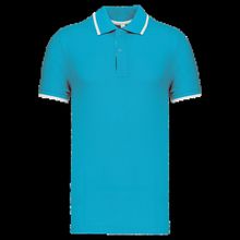 Polo manga corta 100% algodón piqué Light Turquoise / White / Navy S