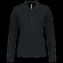 Polo de manga larga entallado mujer Black Xs