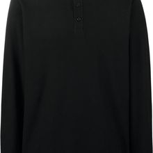 Polo punto piqué manga larga Black S